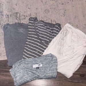 Bundle of 4 long sleeve shirts; motherhood old navy, a glow